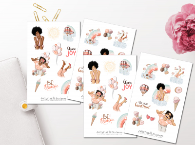 Gute Laune Mädchen Sticker Set